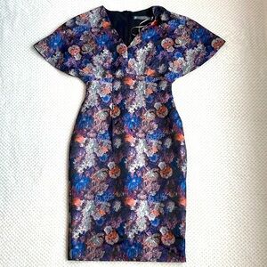 NWT size 0 floral Alton Gray jacquard print dresss